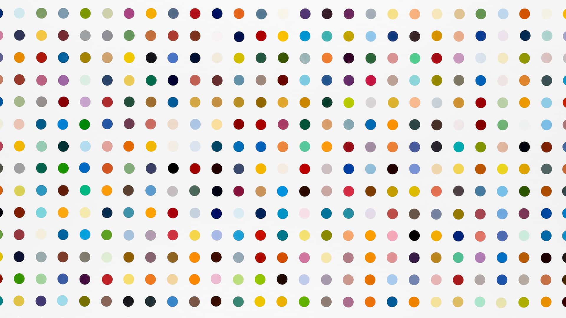 Benzoylacetone von Damien Hirst aus der Spot Paintings Serie in der "The Weight of Things" Ausstellung im MUCA München